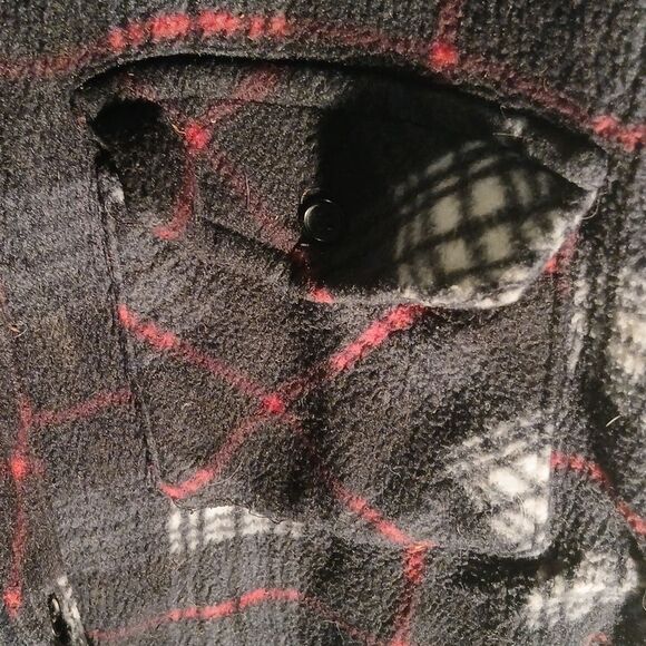 Men's Plaid Button Down Shirt - Black and Red RL64 - Picture 4 of 8